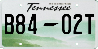 TN license plate B8402T