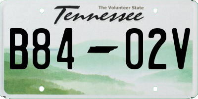 TN license plate B8402V