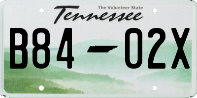 TN license plate B8402X