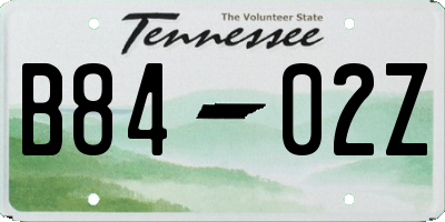 TN license plate B8402Z