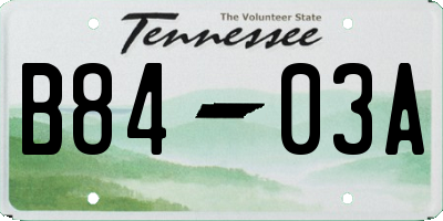 TN license plate B8403A