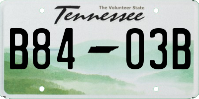 TN license plate B8403B