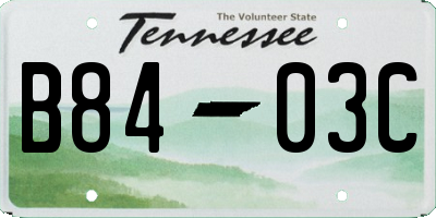 TN license plate B8403C