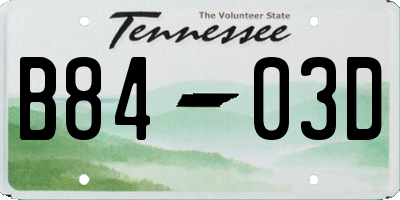 TN license plate B8403D