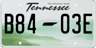 TN license plate B8403E