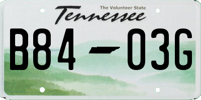 TN license plate B8403G