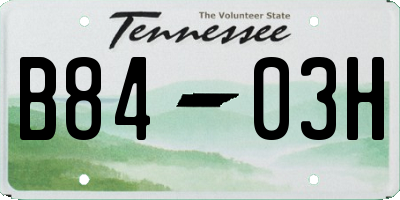 TN license plate B8403H