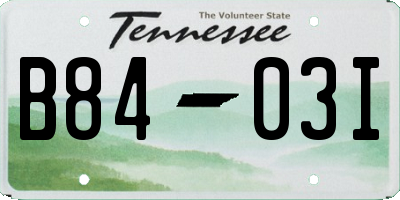 TN license plate B8403I