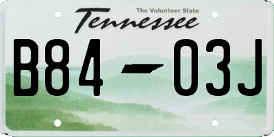 TN license plate B8403J