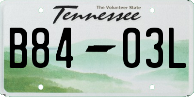 TN license plate B8403L