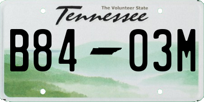 TN license plate B8403M