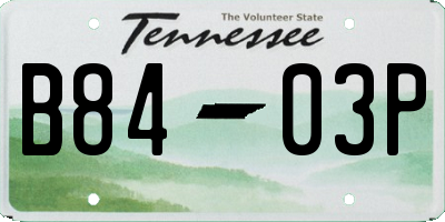 TN license plate B8403P