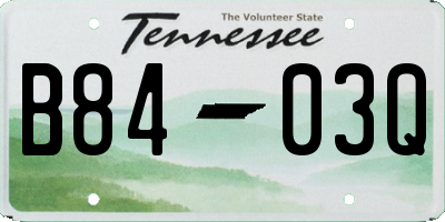 TN license plate B8403Q