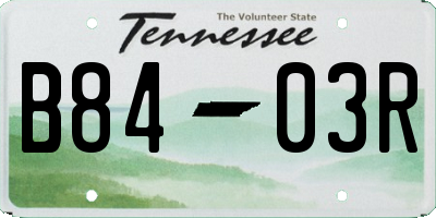 TN license plate B8403R