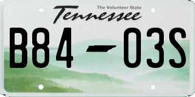 TN license plate B8403S