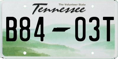 TN license plate B8403T