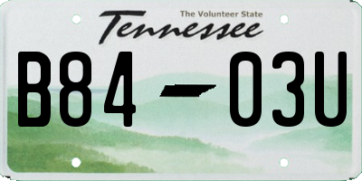 TN license plate B8403U