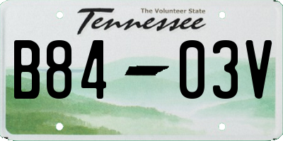 TN license plate B8403V