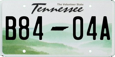 TN license plate B8404A