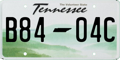 TN license plate B8404C