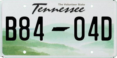 TN license plate B8404D