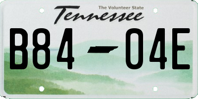 TN license plate B8404E