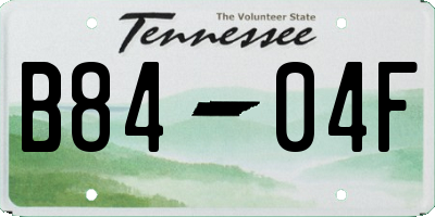 TN license plate B8404F
