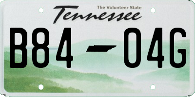TN license plate B8404G