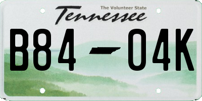 TN license plate B8404K