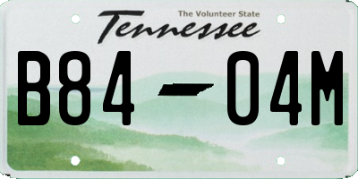 TN license plate B8404M