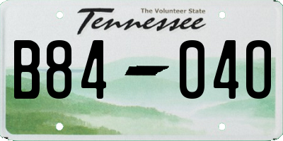 TN license plate B8404O