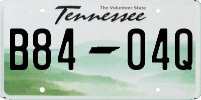TN license plate B8404Q