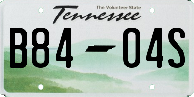 TN license plate B8404S