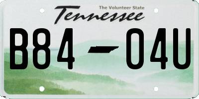 TN license plate B8404U