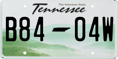 TN license plate B8404W
