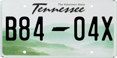 TN license plate B8404X