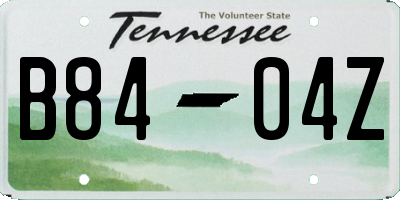 TN license plate B8404Z