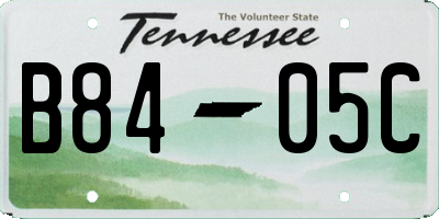 TN license plate B8405C