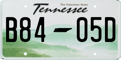 TN license plate B8405D