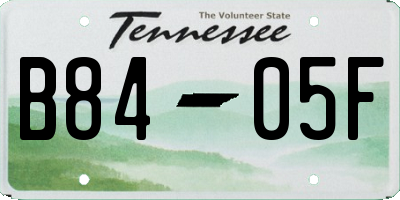 TN license plate B8405F