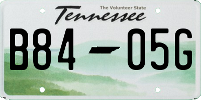 TN license plate B8405G