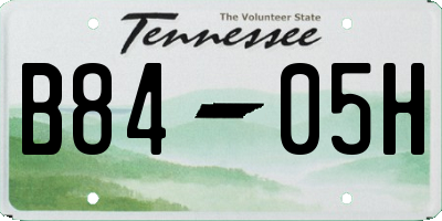 TN license plate B8405H