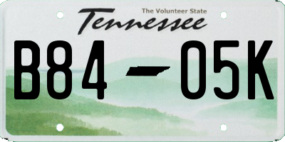 TN license plate B8405K