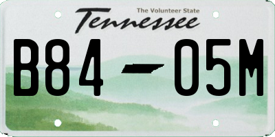 TN license plate B8405M