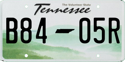 TN license plate B8405R