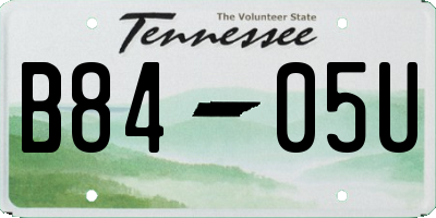 TN license plate B8405U