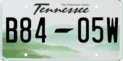 TN license plate B8405W