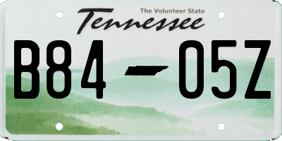 TN license plate B8405Z
