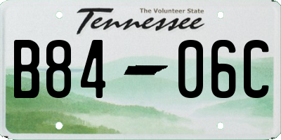TN license plate B8406C