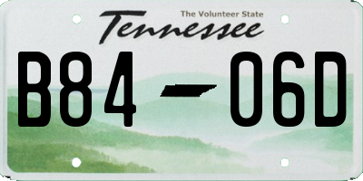 TN license plate B8406D